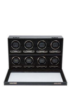 Wolf British Racing Vegan Leather 8 Module Watch Winder - view 2, Black