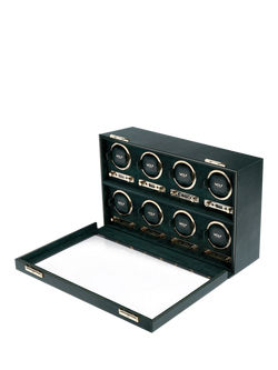 Wolf British Racing Vegan Leather 8 Module Watch Winder - view 2, Green