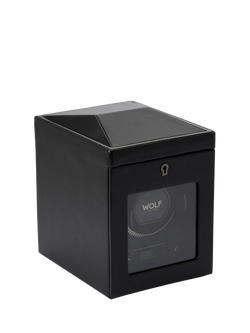 WOLF British Racing Vegan Leather 1 Module Watch Winder - view 2, Black