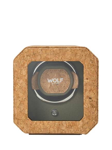 WOLF Cortica Natural Cork 1 Module Watch Winder, Natural Cork