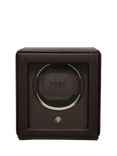 WOLF Cub Vegan Leather 1 Module Watch Winder With Cover, Brown
