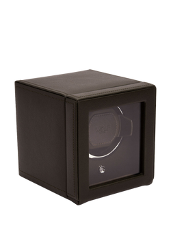 WOLF Cub Vegan Leather 1 Module Watch Winder With Cover - view 2, Brown