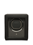 WOLF Cub Vegan Leather 1 Module Watch Winder With Cover, Black