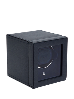 WOLF Cub Vegan Leather 1 Module Watch Winder With Cover - view 2, Navy