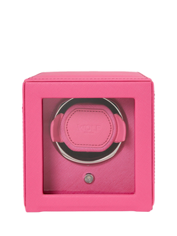 WOLF Cub Vegan Leather 1 Module Watch Winder, Tutti Frutti Pink