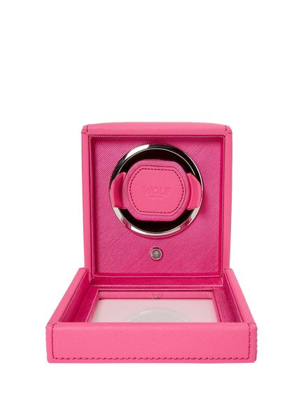 WOLF Cub Vegan Leather 1 Module Watch Winder - view 2, Tutti Frutti Pink