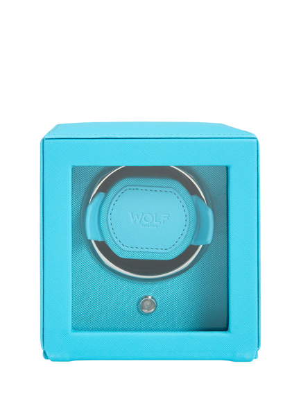 WOLF Cub Vegan Leather 1 Module Watch Winder, Tutti Frutti Turquoise