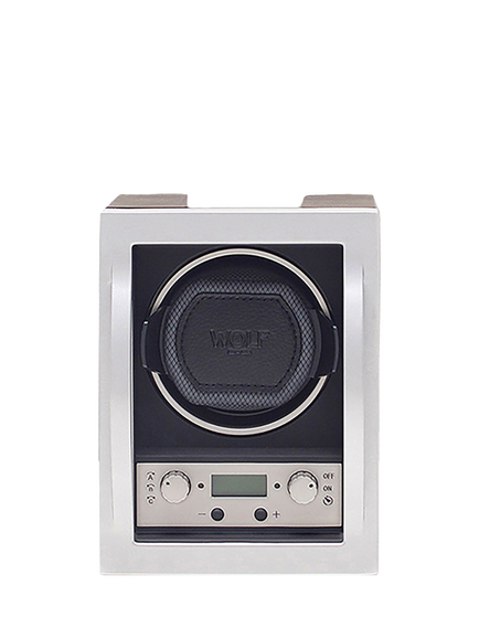 WOLF 4.1 1 Module Watch Winder, Chrome, Black