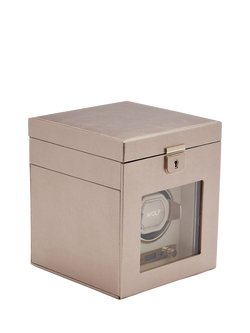 WOLF Palermo 1 Module Leather Watch Winder and Jewellery Box - view 2, Rose Gold