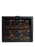 WOLF Roadster 6 Module Vegan Leather Watch Winder, Black
