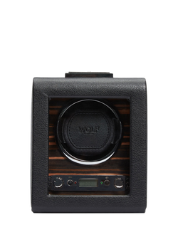 WOLF Roadster 1 Module Vegan Leather Watch Winder, Black, Black