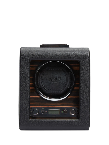 WOLF Roadster 1 Module Vegan Leather Watch Winder, Black, Black