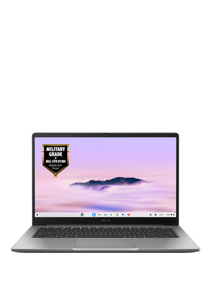 ASUS Chromebook Plus CX14 Laptop, Intel Core 3 Processor, 8GB RAM, 128GB eMMC, 14” Full HD, Grey, Grey