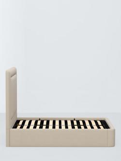 John Lewis Eaton Ottoman Storage Upholstered Bed Frame, Double - view 2, Brushed Tweed Beige