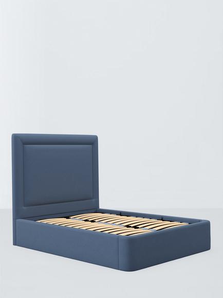 John Lewis Eaton Ottoman Storage Upholstered Bed Frame, Double, Soft Twill Blue