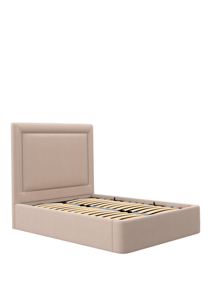 John Lewis Eaton Ottoman Storage Upholstered Bed Frame, King Size, Cotton Effect Pink