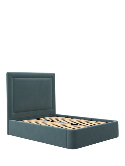 John Lewis Eaton Ottoman Storage Upholstered Bed Frame, King Size, Deep Velvet Petrol