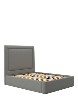 John Lewis Eaton Ottoman Storage Upholstered Bed Frame, King Size, Soft Twill Smoke