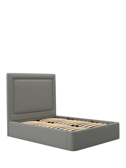 John Lewis Eaton Ottoman Storage Upholstered Bed Frame, King Size, Soft Twill Smoke
