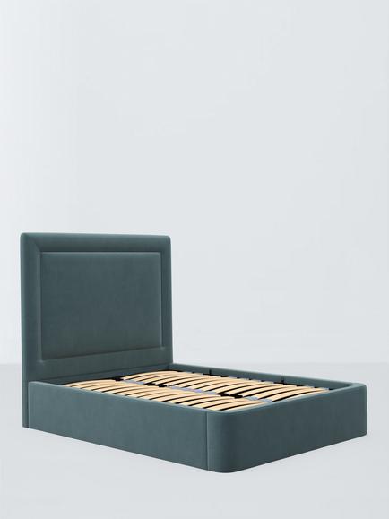 John Lewis Eaton Ottoman Storage Upholstered Bed Frame, Super King Size, Deep Velvet Petrol