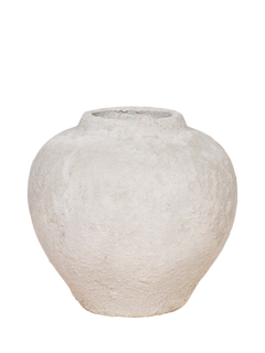 Floralsilk Rustic Stoneware Vase, H18cm, Stone