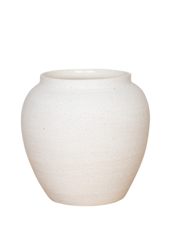 Floralsilk Zen Ceramic Vase, H22cm, White, White