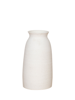 Floralsilk Zen Slim Ceramic Vase, H28cm, White