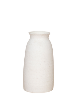 Floralsilk Zen Slim Ceramic Vase, H28cm, White, White