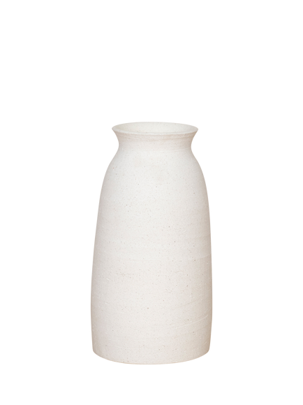 Floralsilk Zen Slim Ceramic Vase, H28cm, White, White