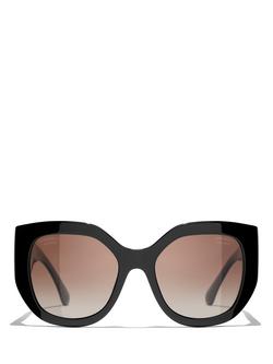 CHANEL Polarised Cat's Eye Sunglasses CH5550C, Black - view 2, Black
