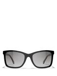 CHANEL Polarised Rectangular Sunglasses CH5551U, Black