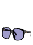 Miu Miu MU A07S Women's Irregular Sunglasses, Black/Violet