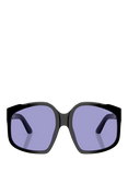 Miu Miu MU A07S Women's Irregular Sunglasses, Black/Violet