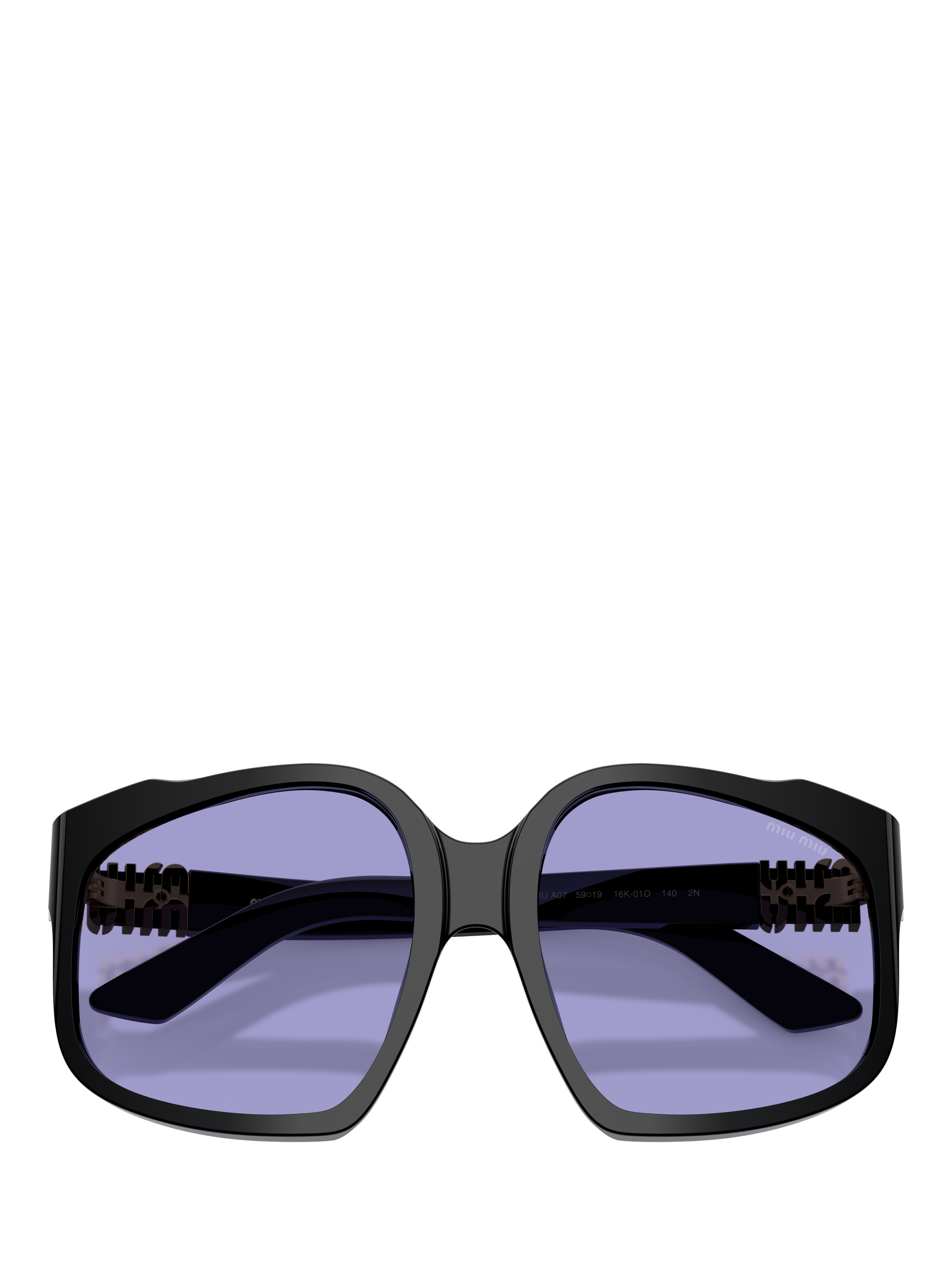 Product image 5 of 5, which shows Miu Miu MU A07S Women's Irregular Sunglasses, Black/Violet