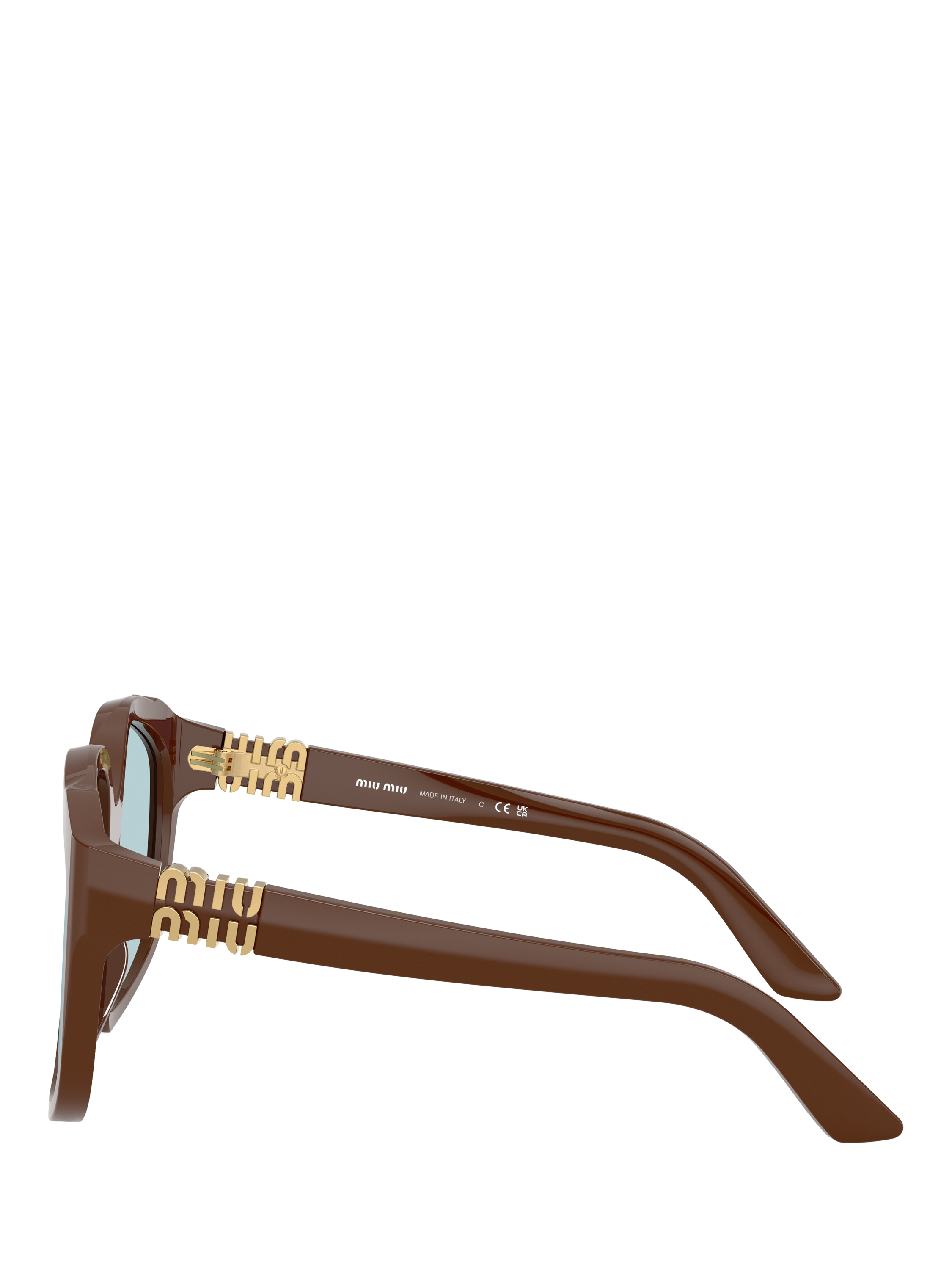 Product image 3 of 5, which shows Miu Miu A07S24 Square Sunglasses, Brown