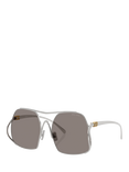 Miu Miu MUA55S Women's Square Sunglasses, Silver/Grey