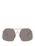 Miu Miu MUA55S Women's Square Sunglasses, Silver/Grey