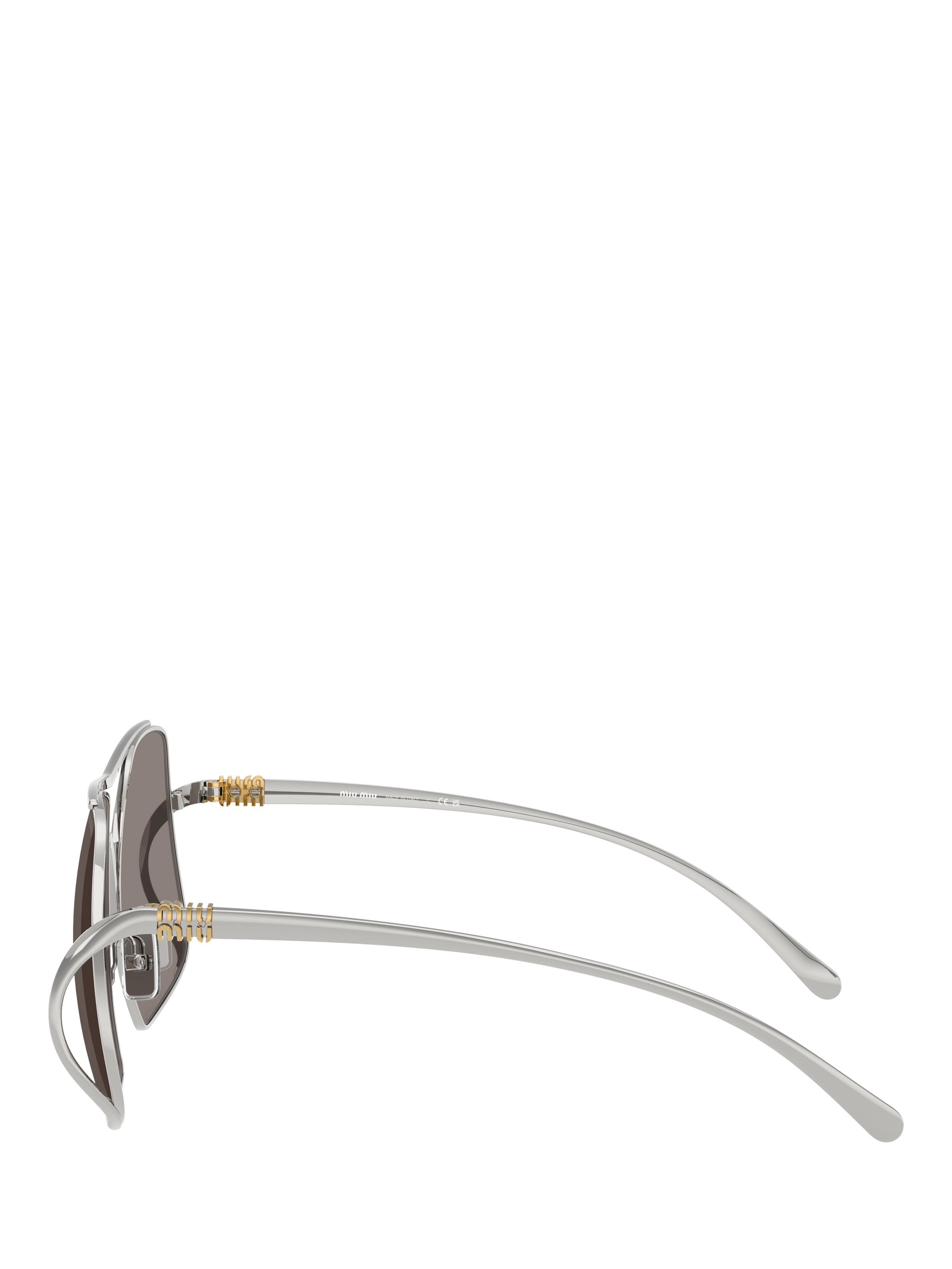 Product image 3 of 5, which shows Miu Miu MUA55S Women's Square Sunglasses, Silver/Grey