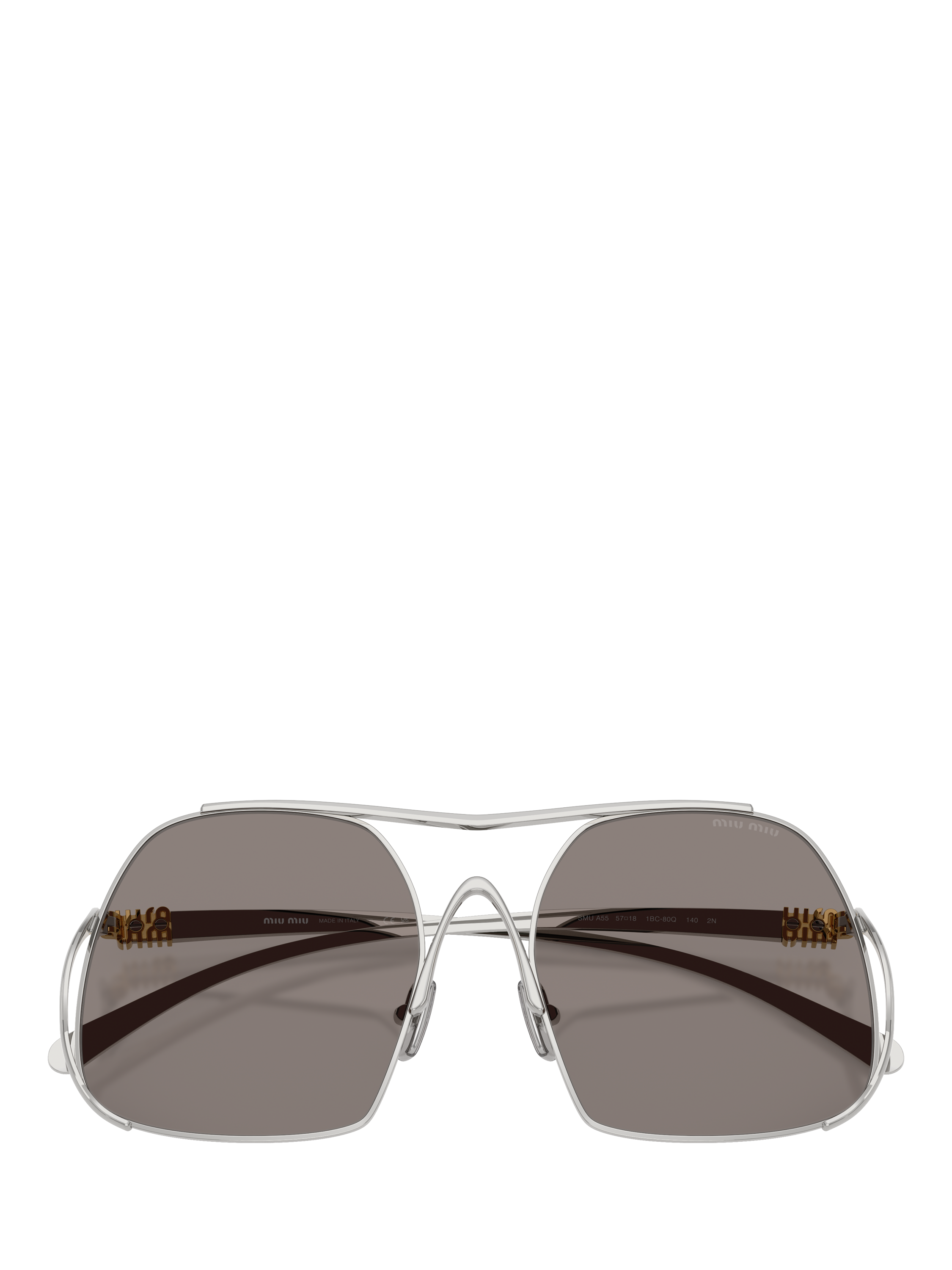 Product image 5 of 5, which shows Miu Miu MUA55S Women's Square Sunglasses, Silver/Grey
