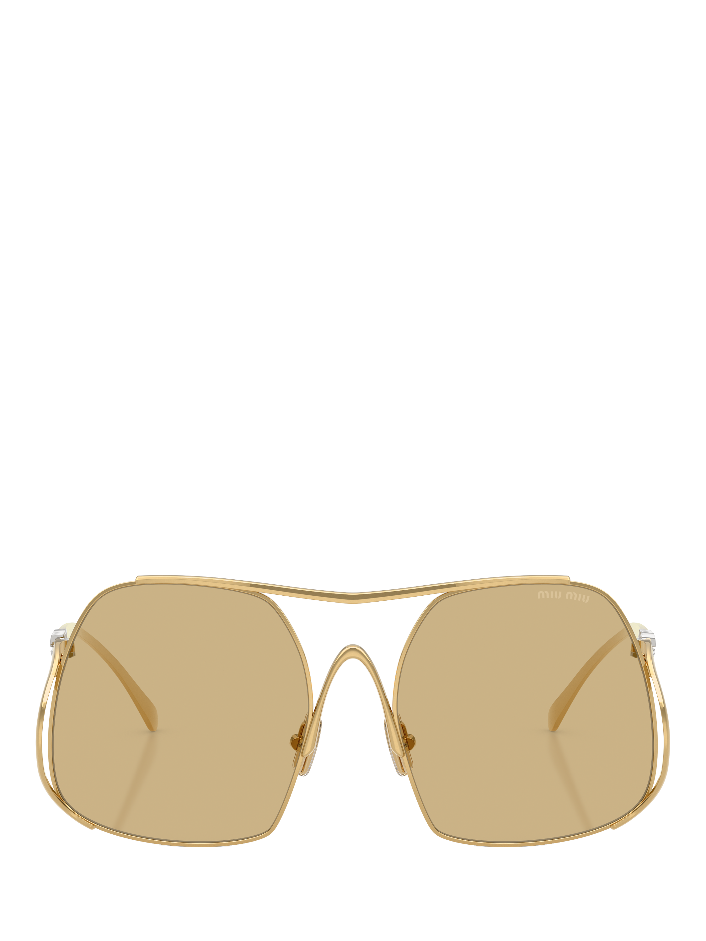 Product image 2 of 5, which shows Miu Miu MUA55S Women's Square Sunglasses, Gold/Yellow