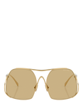 Miu Miu MUA55S Women's Square Sunglasses, Gold/Yellow