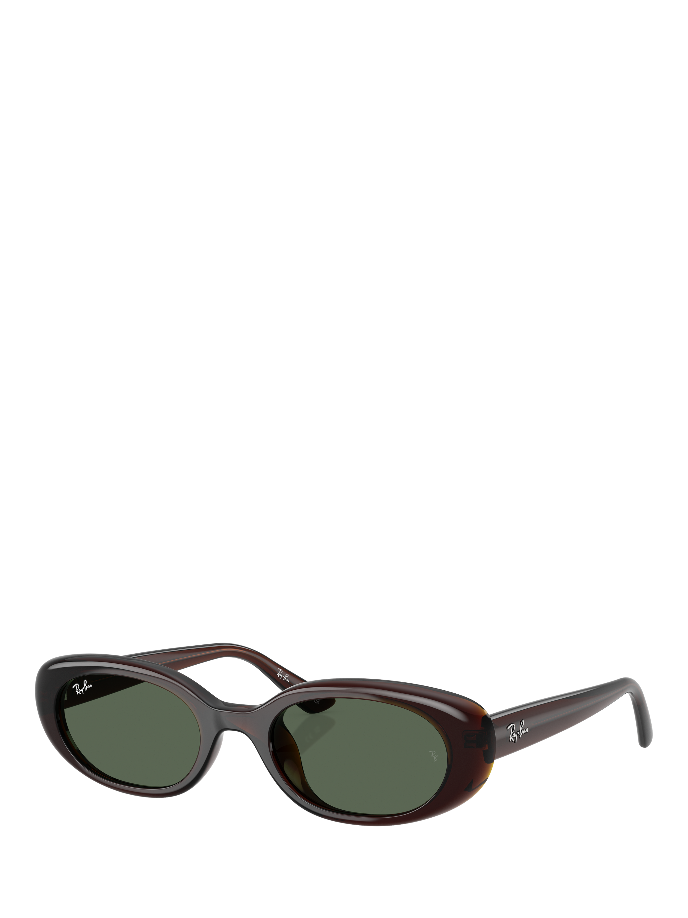 Product image 1 of 6, which shows Ray-Ban RB4441 Unisex Oval Sunglasses, Brown/Green