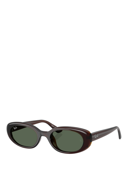 Ray-Ban RB4441 Unisex Oval Sunglasses, Brown/Green