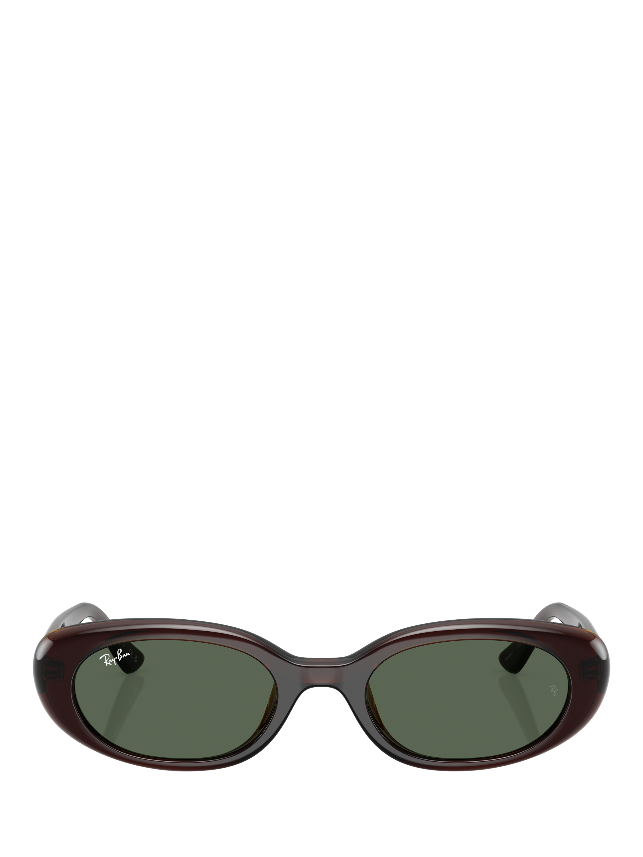 Product image 2 of 6, which shows Ray-Ban RB4441 Unisex Oval Sunglasses, Brown/Green
