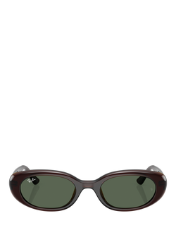 Ray-Ban RB4441 Unisex Oval Sunglasses - view 2, Brown/Green