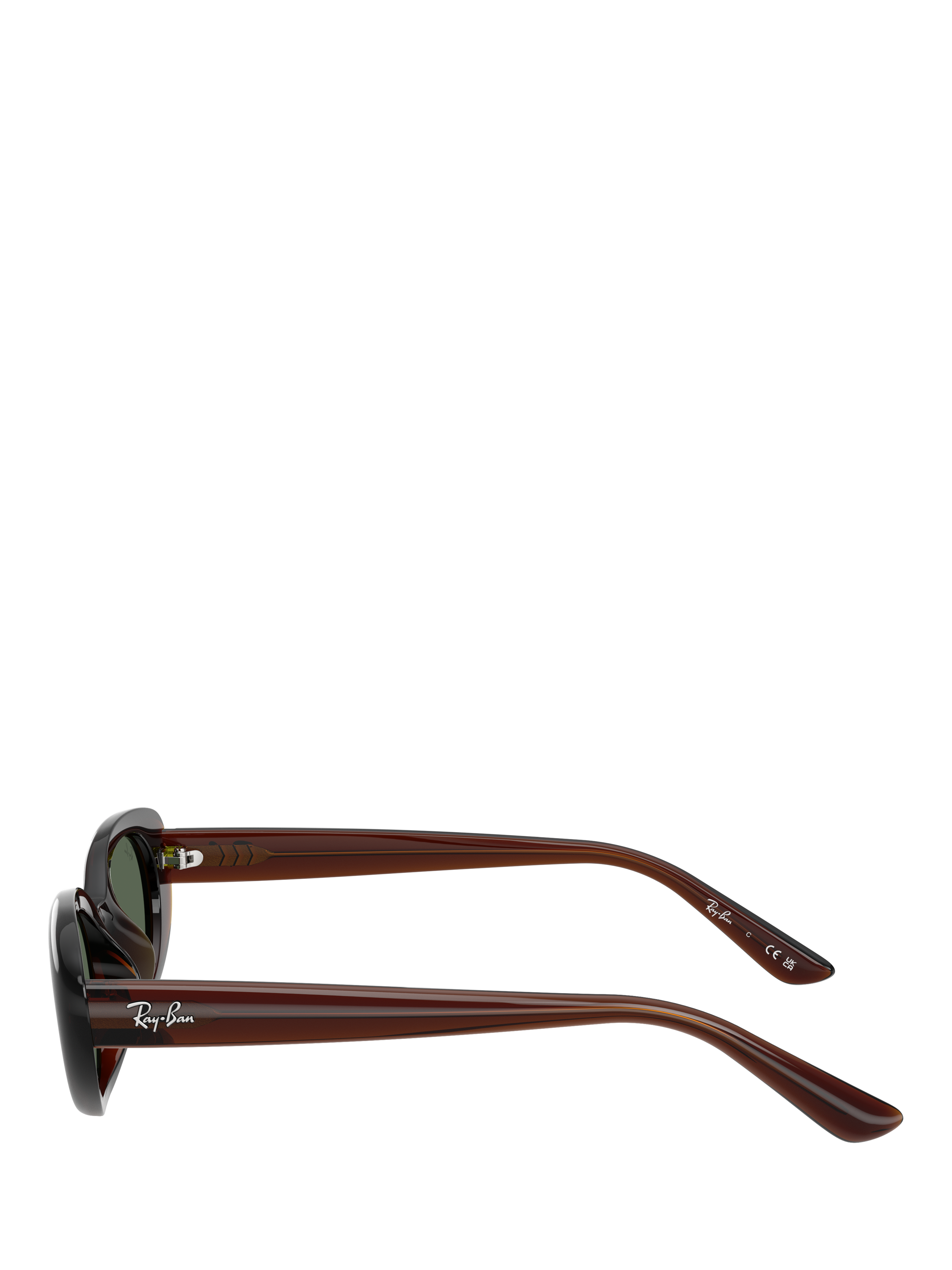 Product image 3 of 6, which shows Ray-Ban RB4441 Unisex Oval Sunglasses, Brown/Green