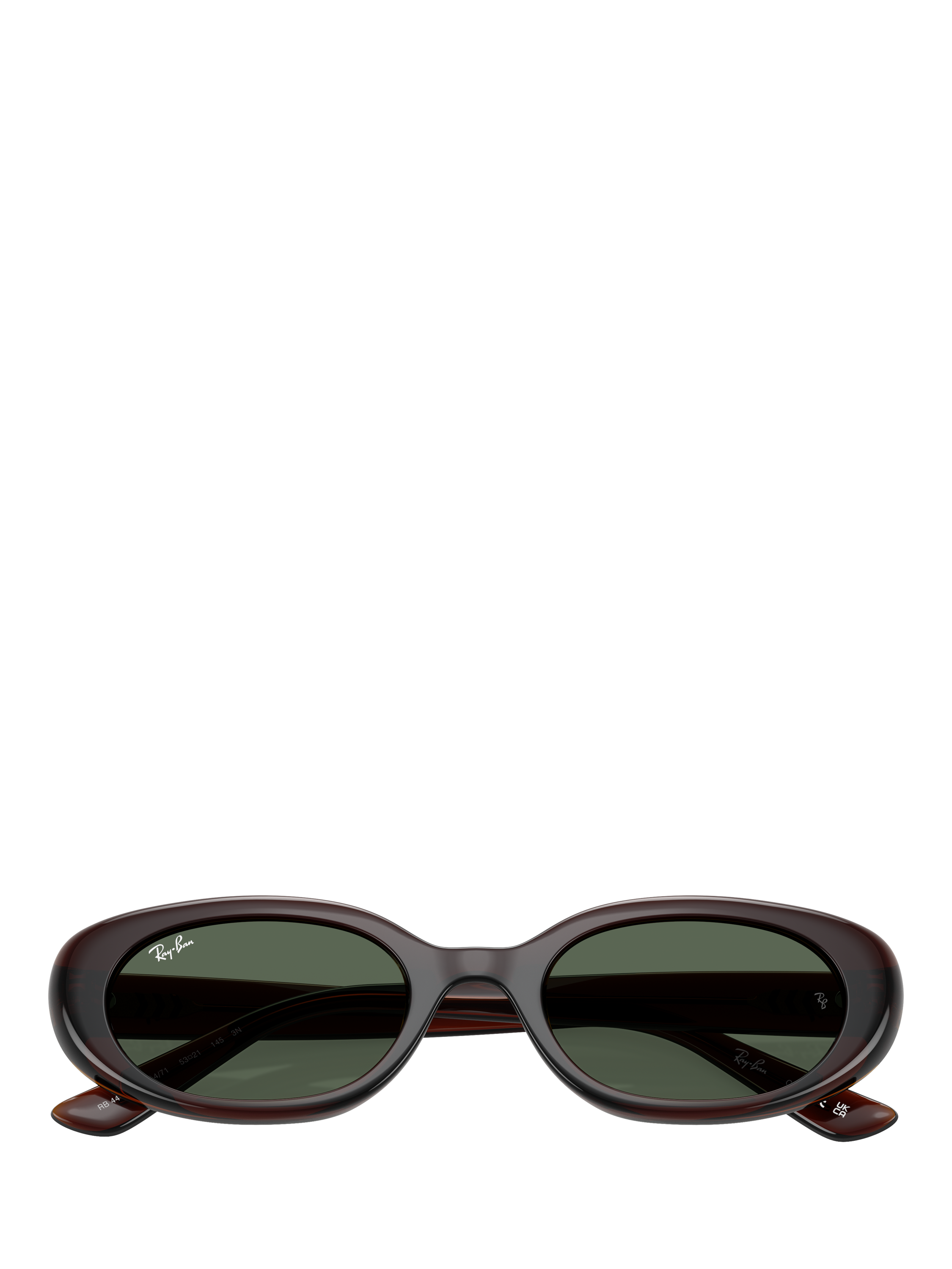 Product image 5 of 6, which shows Ray-Ban RB4441 Unisex Oval Sunglasses, Brown/Green