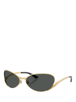 Versace VE2285 Unisex Oval Sunglasses, Gold/Grey