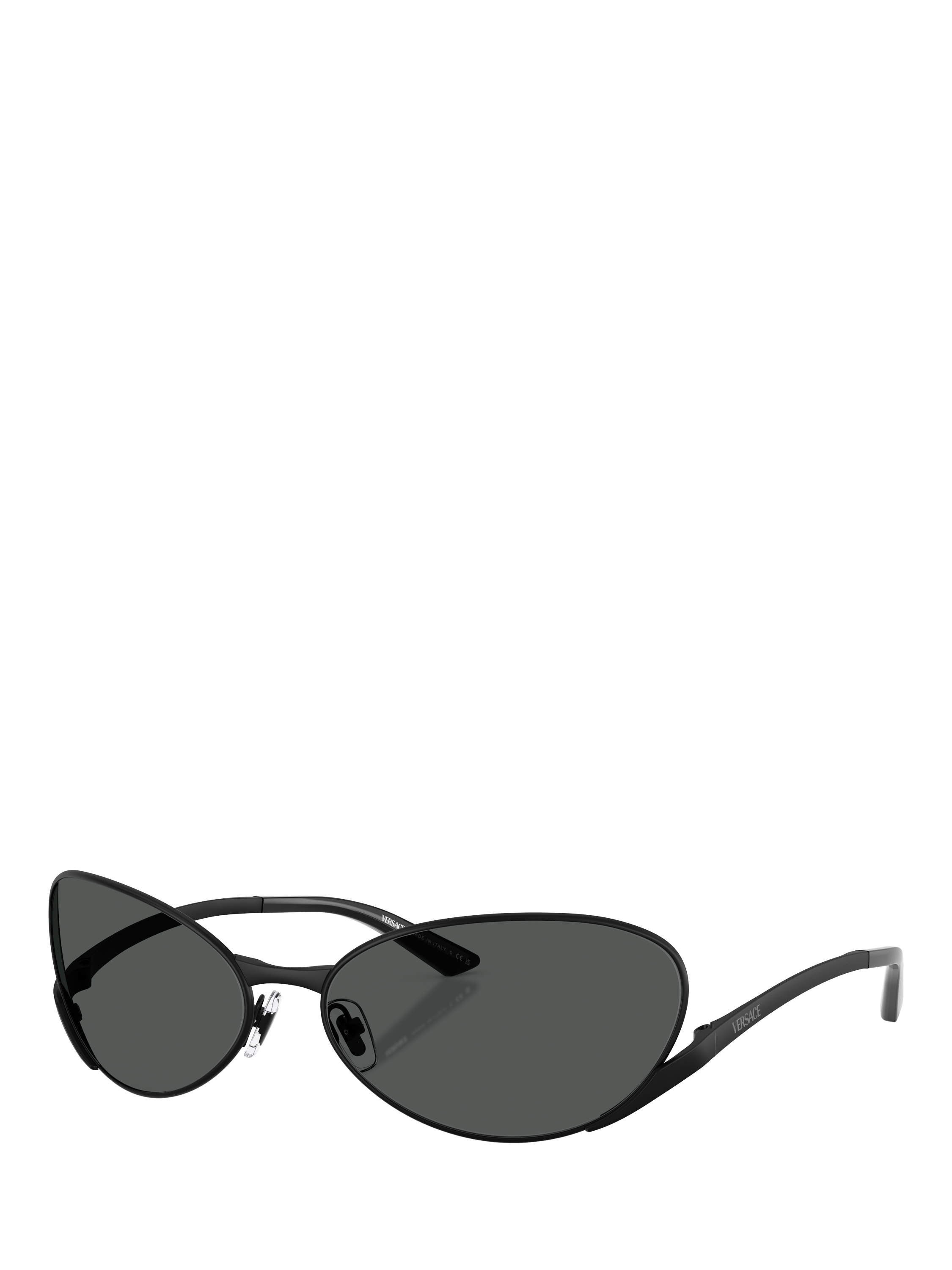 Product image 1 of 5, which shows Versace VE2285 Unisex Oval Sunglasses, Black/Grey