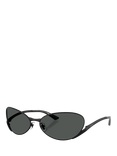 Versace VE2285 Unisex Oval Sunglasses, Black/Grey
